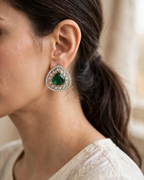 Emerald Green Teardrop Earrings