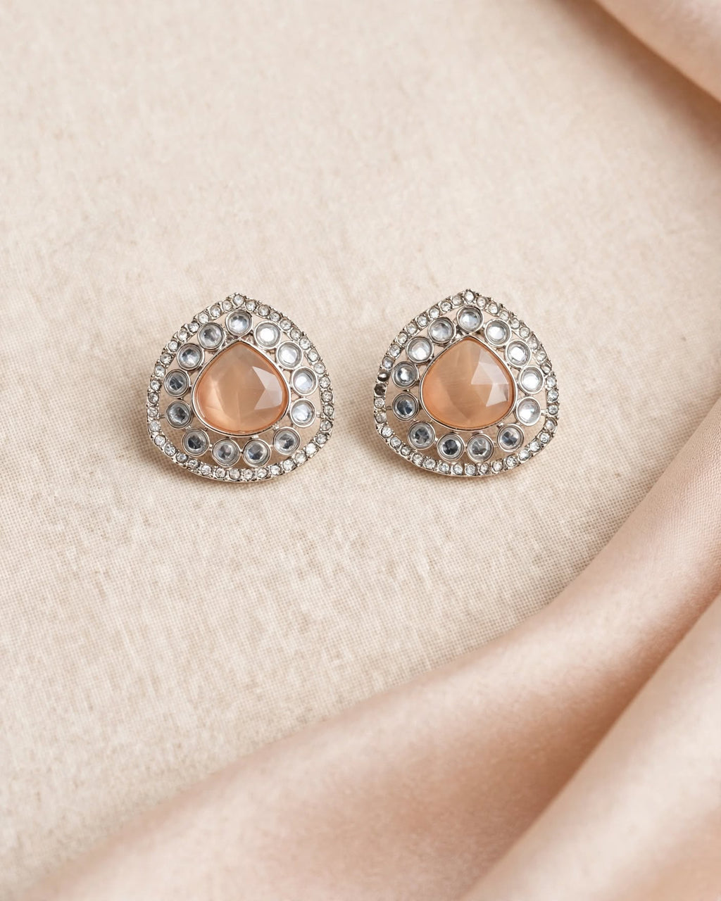 Peach Teardrop Earrings